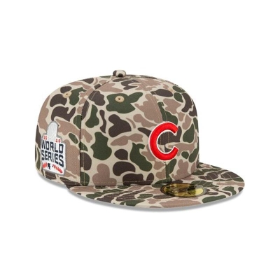 Chicago Cubs Gorra | New Era MLB Duck Camo 59fifty Fitted Cap Mexico - Verdes